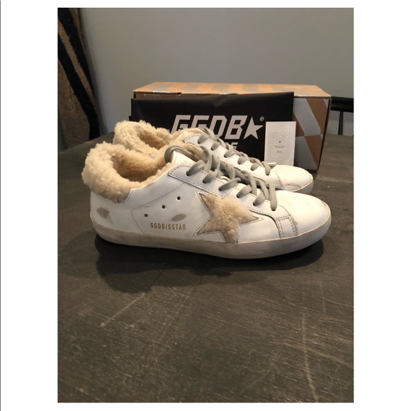 shearling lined golden goose sneakers